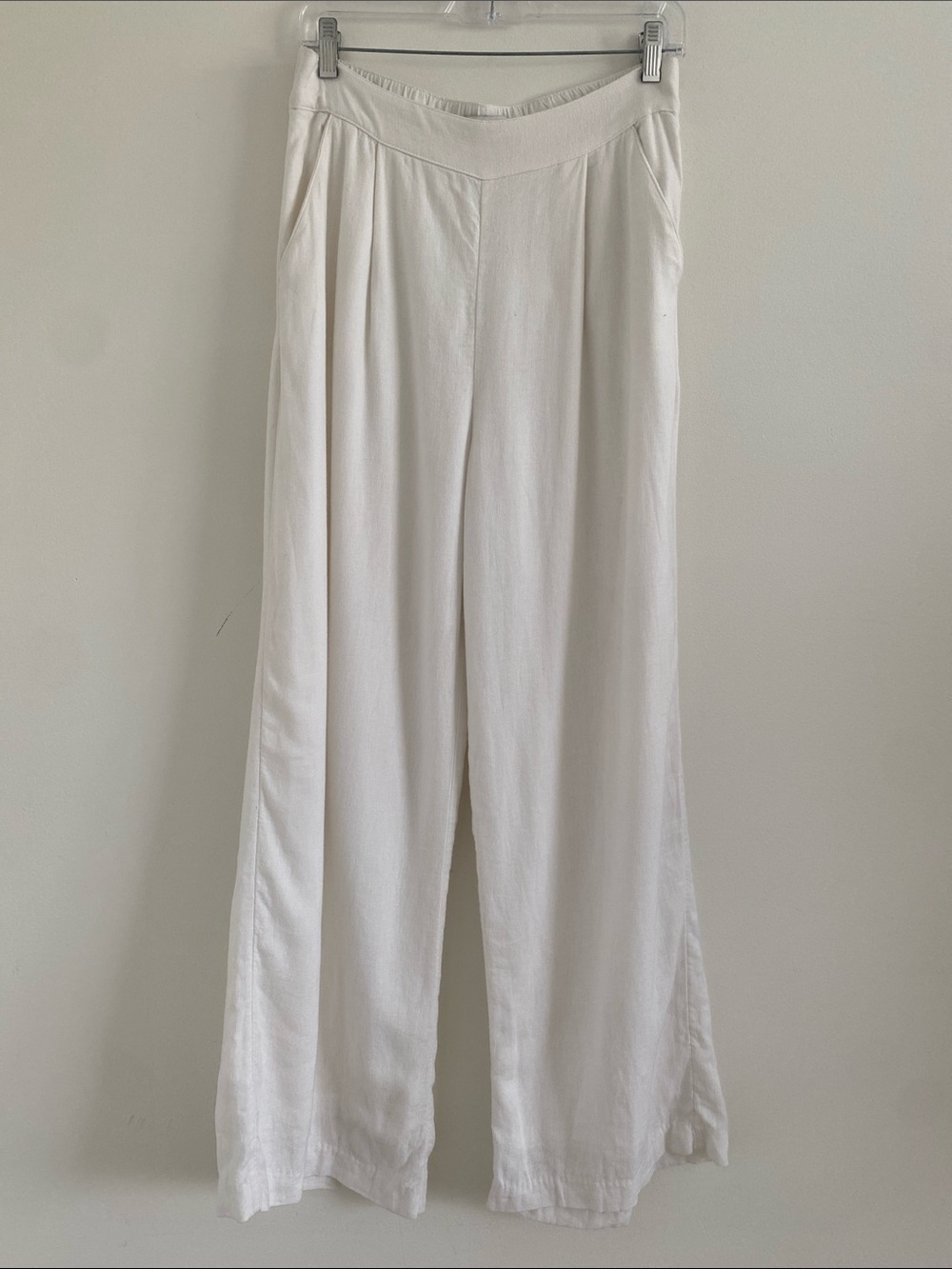 Abercrombie & Fitch Wide Leg Linen Blend Pull On Pant Medium